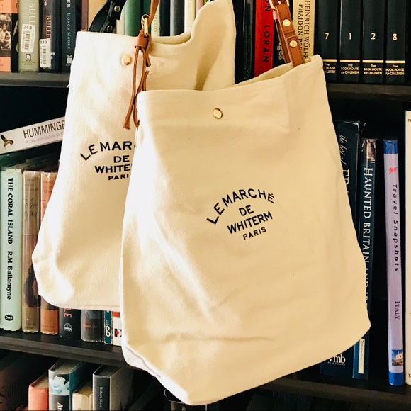 parisian canvas tote bag